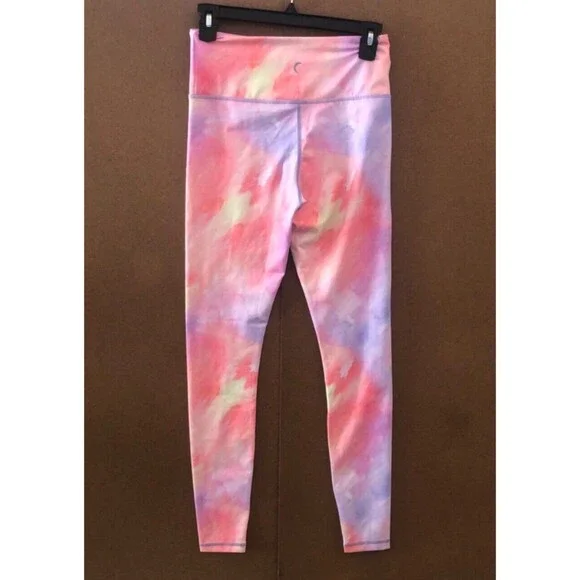 ZYIA Active Leggings Women’s Size 4 Pink Marble Tie-Dye High Waist Yoga Running - Picture 2 of 10